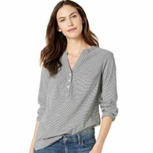 NWT Women's Relaxed-Fit Popover Tunic Black-Check